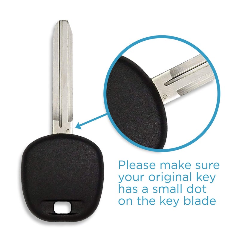 Keyless2Go بديل Keyless2Go لمفتاح سيارة مع شريحة ترانسبوندر غير مقطوع لعدد 2 لمركبات تويوتا المختارة TOY44D-PT - Image 3